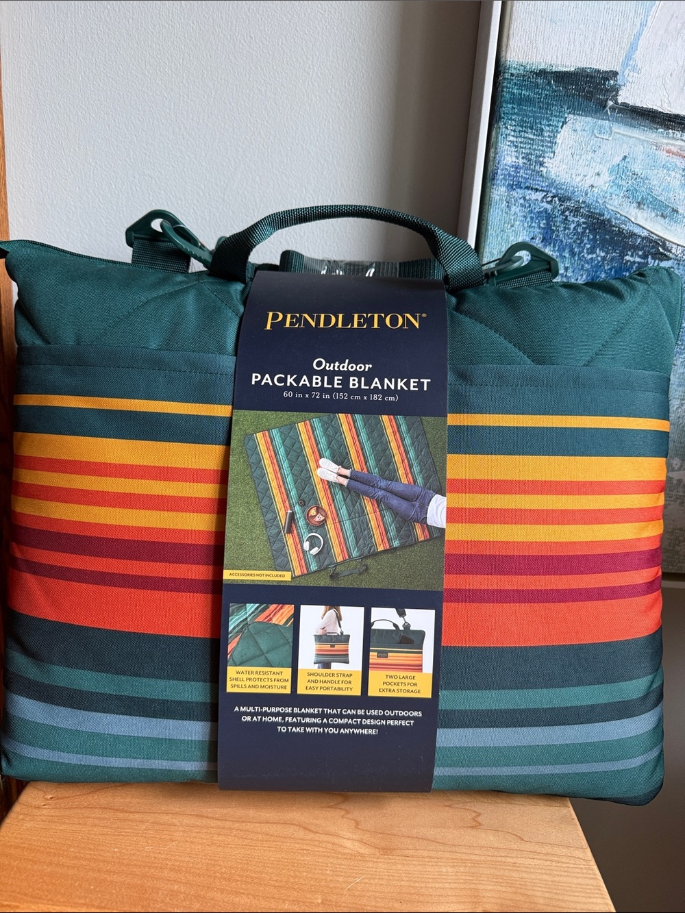 NWT Pendleton Outdoor Packable Blanket Hazel Creek Multi Water Resistant 60x72